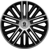 Sparco - Bergamo - Wieldoppen - Zwart/Zilver - Set van 4 Stuks