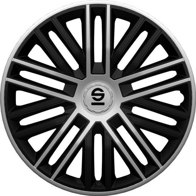 Sparco - Bergamo - Wieldoppen - Zwart/Zilver - Set van 4 Stuks
