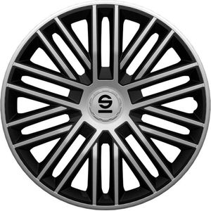 Sparco - Bergamo - Wieldoppen - Zilver/Zwart - Set van 4 Stuks
