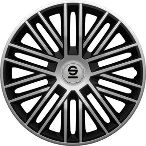 Sparco - Bergamo - Wieldoppen - Zilver/Zwart - Set van 4