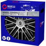 Sparco - Bergamo - Wieldoppen Set van 4 - Zilver - Kunststof