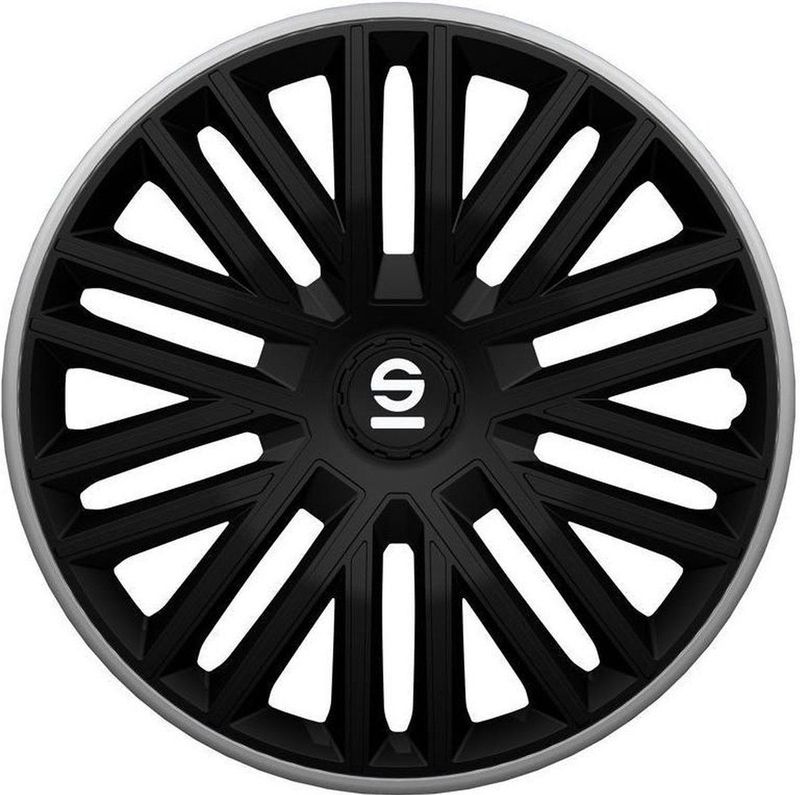 Sparco - Bergamo - Wieldoppenset - Zwart/Grijs - Kunststof - Set van 4