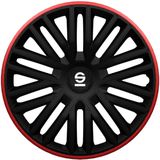 Sparco - Bergamo - Wieldoppen - Zwart/Rood - Set van 4