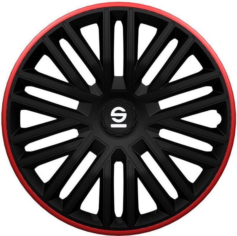 Sparco - Bergamo - Wieldoppen - Zwart/Rood - Set van 4