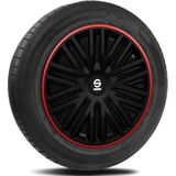 Sparco Wieldoppen Bergamo 15 Inch Abs Zwart/rood 4 Stuks