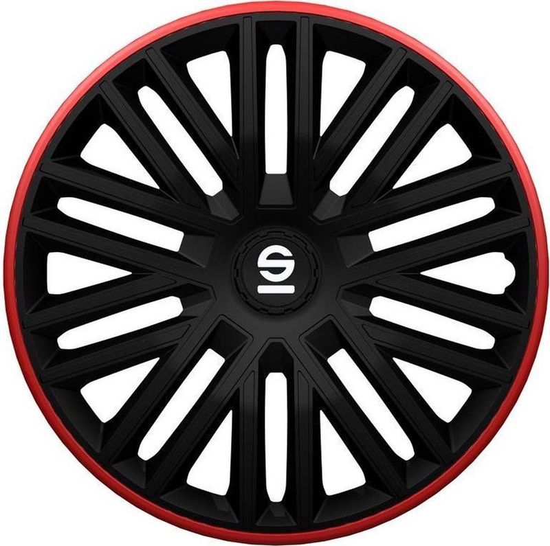 Sparco Wieldoppen Bergamo 15 Inch Abs Zwart/rood 4 Stuks