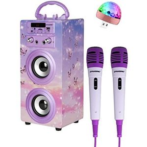 DYNASONIC 3º Gen- Mikrofon Karaoke Spielzeug, ideal für originelle Geschenke für Kinder, Mädchen, Spielzeug, Karaoke mikrofon Kinder Spielzeug (025-18 Lights)