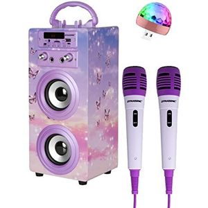 DYNASONIC (3º generatie model 2022), karaoke-microfoon kinderen, cadeau voor meisjes, kinderen, origineel speelgoed voor kinderen, model025 18 Lumieres