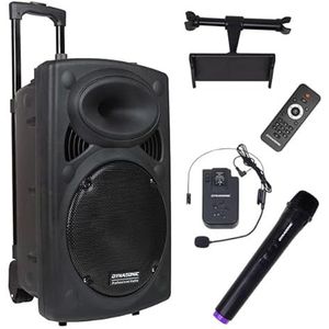 DYNASONIC - Dynapro 15' Draagbare Luidspreker - Zwart - Professioneel Geluidssysteem - Vermogen 800 W