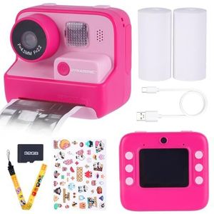 DYNASONIC Kindercamera, mini-oplaadbare digitale camera voor foto's en video's. 48 MP. 2,5 k UHD met SD-kaart, cadeau voor kinderen en meisjes van 3-14 jaar oud