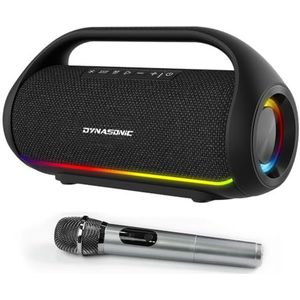 DYNASONIC S90 - Draagbare Bluetooth-luidspreker IPX7 waterdicht. Draadloze luidspreker. Geluidsspeler met ingebouwde LED-verlichting. Micro-SD, USB