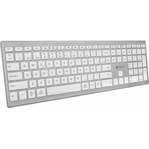 SUBBLIM Uitgebreid puur draadloos Bluetooth-toetsenbord voor laptop, ultra slim, Spaans toetsenbord, compatibel met Android/iOS/Mac OS/Windows, (zilver)