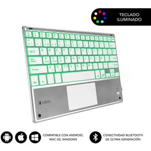 Toetsenbord en touchpad Subblim SUB-KBT-SMBT50 Zilverkleurig Qwerty Spaans QWERTY