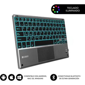 Subblim - Smart Backlit Bluetooth Toetsenbord - Draadloos - Spaans - Verlicht