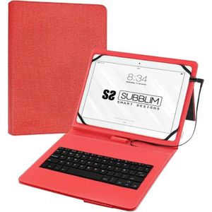 Tablet en toetsenbord Case Subblim SUB-KT1-USB002 10.1" Rood Qwerty Spaans QWERTY