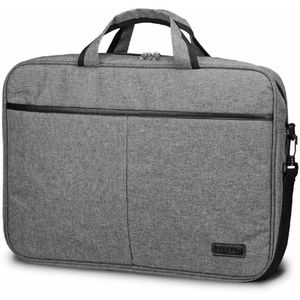 SUBBLIM Elite Laptoptas, 39,6 cm (15,6 inch), met verstelbare schouderriem, groot voorvak, trolleyband, waterdicht, sterke handgrepen en gespen, grijs