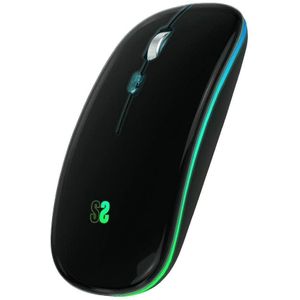 Subblim - Raton LED Dual Flat - Draadloze Muis - Zwart - Ergonomisch