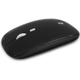 SUBBLIM Optische muis, draadloos, 2,4 G, Bluetooth, dual flat, voor pc, laptop, Mac, MacBook, met 4 toetsen, scrollwieltje, ultradun en ergonomisch, stil, 1600 dpi, beide handen, zwart