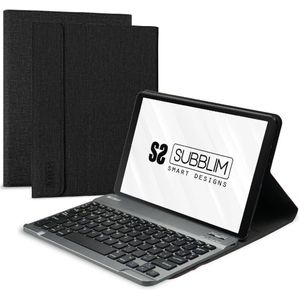 Subblim Lenovo Tab M10 Plus 3A Gen 10,6 inch TB-125F/128F tablethoes met draadloos Bluetooth-toetsenbord, Spaans toetsenbord, magneetsluiting, oplaadaansluiting, zwart