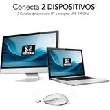 SUBBLIM Curve Ergo Dual Mouse - Wit - Oplaadbaar - Duimondersteuning