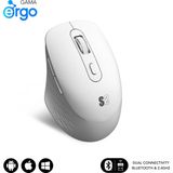 SUBBLIM Curve Ergo Dual Mouse - Wit - Oplaadbaar - Duimondersteuning