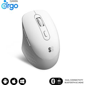 SUBBLIM Curve Ergo Dual Mouse - Wit - Oplaadbaar - Duimondersteuning
