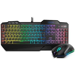 Krom - NXKROMKRSHRSP - Toetsenbord met Gaming Muis - Zwart - Qwerty Spaans - Inclusief Muis