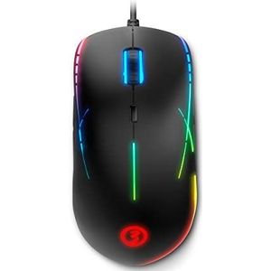 OZONE Gaming Mouse Neon X50 -OZNEONX50- Geavanceerde muis met Pixart optische sensor PMW3327, ARGB, 6200 dpi, programmeerbare knoppen, Ambidextrous, Ergonomisch, Zwart
