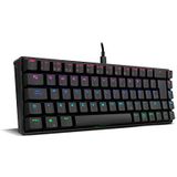 OZONE Mini Gaming Keyboard TACTICAL -OZTACTICALSP- Mechanisch toetsenbord zonder numeriek toetsenbord, Bluetooth, Outemu rode schakelaars, RGB LED-verlichting, stil, lay-out SP, zwart