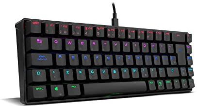 OZONE OZTACTICALSP, mini-toetsenbord, touchscreen, mechanisch toetsenbord zonder cijferblok, Bluetooth, Outemu rode schakelaars, RGB-led-achtergrondverlichting, stil, Spaanse lay-out, zwart