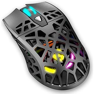 KROM Kaiyu NXKROMKAIYU- RGB gaming-muis, licht en robuust, gepaneleerde structuur, optische sensor, 6 niveaus, 1200 dpi, programmeerbare software, zwart