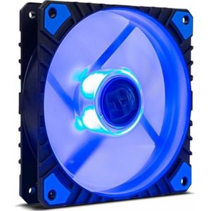 NOX Fan H-FANPROBLUE LED NXHUMMERHFANPROB PC behuizing ventilator 120 mm, PMW-functie, 7 vleugels, hydraulisch gelagerd, geluidsgeoptimaliseerde rubberen hoeksteun, Blue Pmw