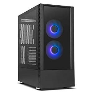 NOX XTREME PRODUCTS HUMMER NEMESIS - Micro ATX; mid-tower ATX, gehard glas voor en zijkant, oneindige ARGB LED-ventilatoren, tot 8 ventilatoren, grote afbeeldingen, USB 3.0, zwart