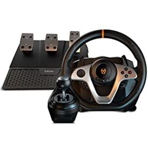 KROM K-WHEEL PRO - Gaming Stuur - Zwart - Met Pedalen en Versnellingspook