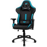 DRIFT Gaming Chair DR350 -DR350BL - Professionele Gaming Chair, kunstleder, 4D armleggers, geruisloze wielen, klasse 4 zuiger, kantelbaar, lumbaal/cervicaal kussen, kleur zwart/blauw