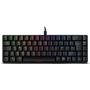 OZONE Mini Gaming Keyboard TACTICAL -OZTACTICALFR- Mechanisch toetsenbord zonder numeriek toetsenbord, Bluetooth, Outemu rode schakelaars, RGB LED-verlichting, stil, lay-out Frans, zwart