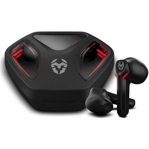 KROM KALL - Stereo in-ear gaming-hoofdtelefoon, Geïntegreerde microfoon, Bluetooth 5.3 Zero Latency, Push-to-Talk, 12 uur batterijduur, Oplaadetui, Inclusief USB Type-C-kabel, Zwart
