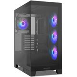 Nox - Hummer Glock - Pc-behuizing - Zwart - Gehard Glas - Panoramisch Design