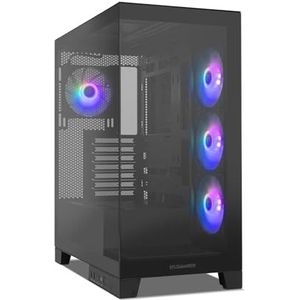 Nox - Hummer Glock - Pc-behuizing - Zwart - Gehard Glas - Panoramisch Design