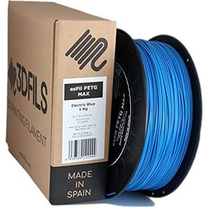 3DFILS PETG Elektrisch filament voor 3D-printen (1,75 mm/1 kg, elektrisch blauw)