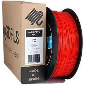 3DFILS PETG filament rood voor 3D-print (1,75 mm / 1 kg, rood)