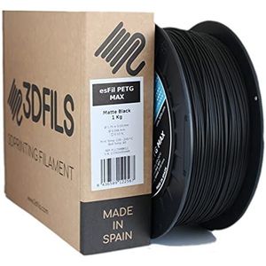 3DFILS PETG filament voor 3D-printen, 1,75 mm/1 kg, mat zwart