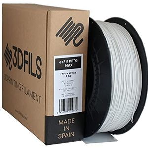 3DFILS PETG filament voor 3D-printen, 1,75 mm/1 kg, mat wit