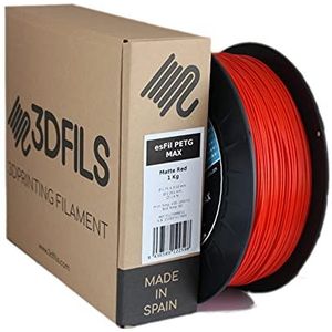 3DFILS PETG filament voor 3D-printen, 1,75 mm/1 kg, mat rood