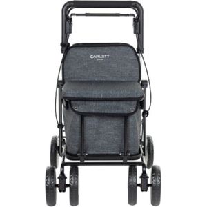 Carlett - Comfort Assist Lett900P | Opvouwbare boodschappentrolley | met 4 wielen | medisch product klasse I | goedgekeurd | afneembare tas 38 l/15 kg | dienblad voor voorwerpen | zwart