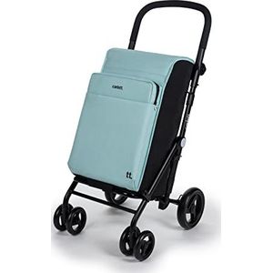 Carlett Urban Family Boodschappentrolley - Tasinhoud 62L - Koelvak 12L - 4 wielen - Lichtgewicht - Opvouwbaar - Mintgroen
