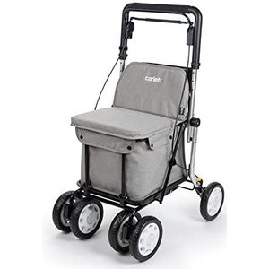 Carlett - Comfort Assist Lett900P - Opvouwbare Boodschappentrolley - Lichtgrijs - Afneembare Tas 38 l