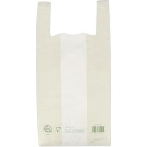 Monouso 100 stuks plastic zakken, klassiek, Home Compost T-shirtzakken, biologisch afbreekbaar, duurzaam, verhuizing, supermarkt, 50 x 60 cm