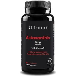 Astaxanthine capsules (10%) 50mg met Omega 3, Gewonnen uit Haematococcus Pluvialis, 120 softgel capsules, 4 maanden voorraad | 100% natuurlijke ingrediÃ«nten | Zenement