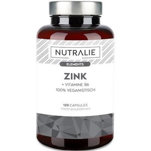 ZINK Capsules 15mg - Biobeschikbare Vitamine B6 - Huid Haar Nagels Acne Immuunsysteem - Voor 4 Maanden - 120 Veganistische Capsules Nutralie